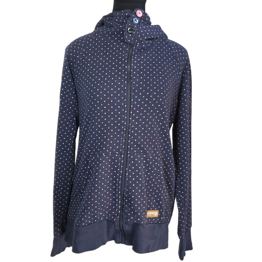 Ragwear Navy Polka Dot Women's Hoodie Size Med